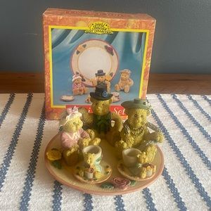 Vintage Collectible Miniature Tea Set Bears, Hand Painted